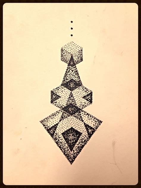 Geometric Dotwork Triangle Tattoo Design Trippy Sacred Geometry