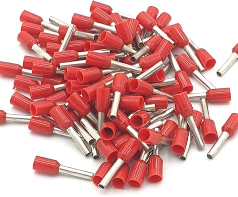 100pcs 1mm Insulated Red Single Cord End Terminal Crimp Bootlace