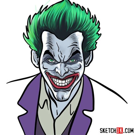 How To Draw Jokers Face Sketchok Easy Drawing Guides