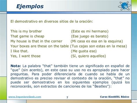 Ejemplos De Adjetivos Demostrativos En Ingles Nuevo Ejemplo