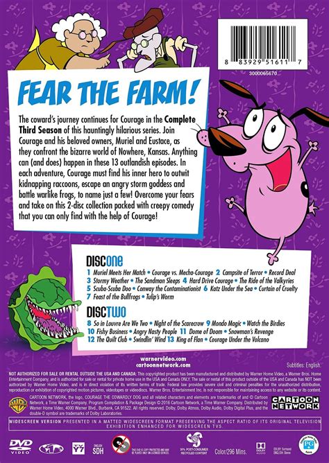 Courage The Cowardly Dog Season 3 John Dilworth 2002 Us Dvd Cover