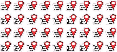 Stickertalk You Are Here Map Pointer Vinyl Stickers 1 Sheet Of