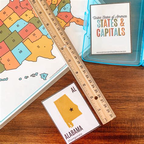 Us States And Capitals Printable Flashcards Arrows And Applesauce