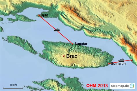 Stepmap Brac Landkarte Für Kroatien