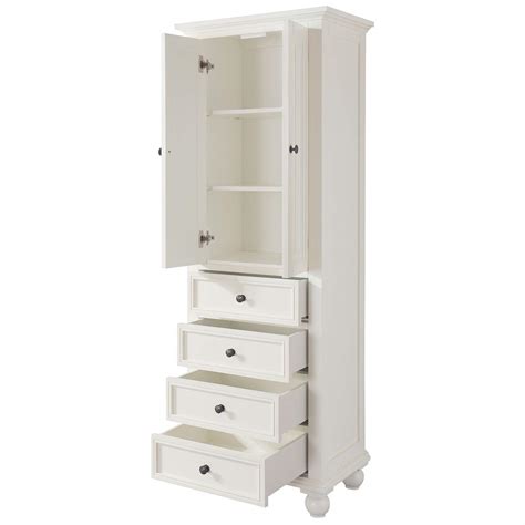 Thompson 68 High French White 4 Drawer Tall Linen Cabinet 1n480