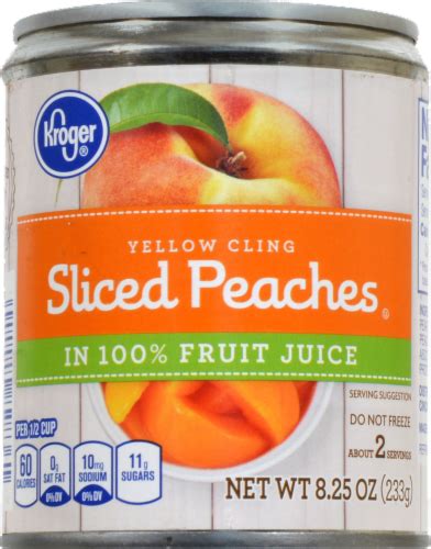 Kroger® Yellow Cling Sliced Peaches In 100 Fruit Juice 825 Oz Kroger