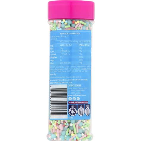 Dollar Sweets Over The Rainbow Sprinkles 98g Woolworths