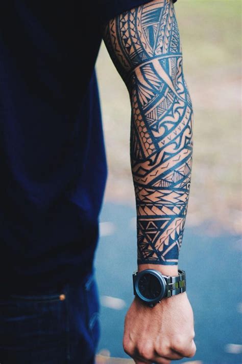 Native Tribal Maori Polynesian Samoan Arm Tattoo Full Sleeve