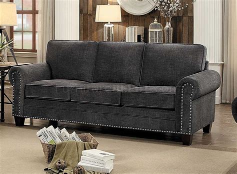 Cornelia Sofa 8216dg In Dark Grey Fabric Homelegance Woptions