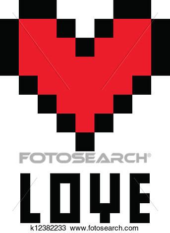 Pixel art fleur facile : dessin pixel coeur facile - Les dessins et coloriage