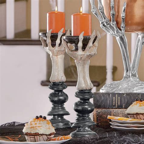 Skeleton Candleholder Candle Holders Halloween Candles Pillar