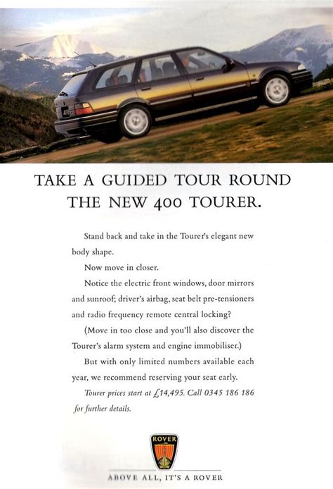 1995 Advert The New Rover 400 Tourer Car Rover Classic Cars British