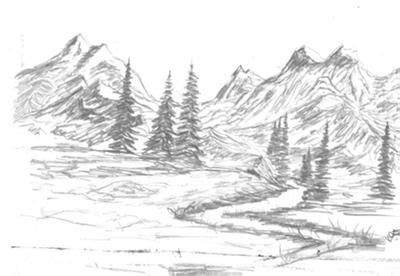 Use your lesson on how to draw rocks to create the foundation of your waterfall scene. Peacefull Mountain Scenes | Mountain drawing, Drawing ...