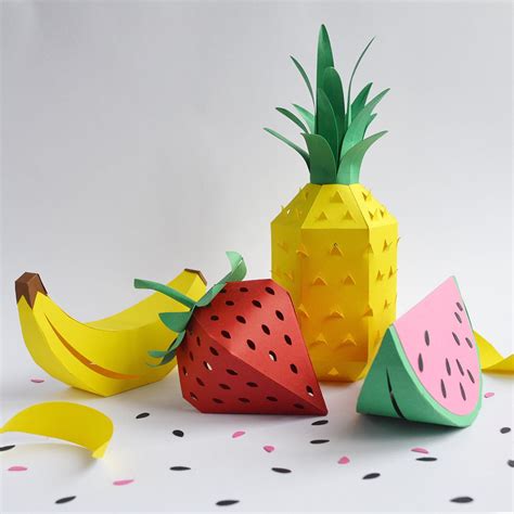 Diy Paper Banana Ornamentdecorationt Etsy In 2021 Fruit Crafts