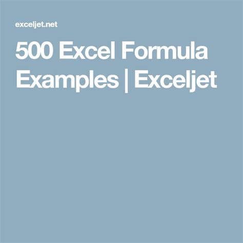 500 Excel Formula Examples Exceljet With Images Excel Formula
