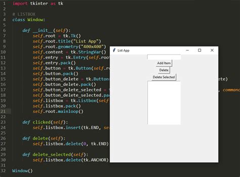 Tkinter Listbox Python Programming