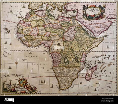 17th Century Map Of The African Continent Africae Accurata Tabula Ex