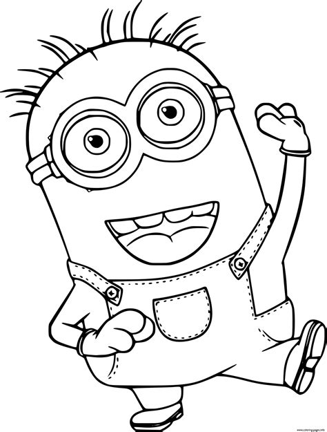 Phil Minion Dancing Coloring Page Printable