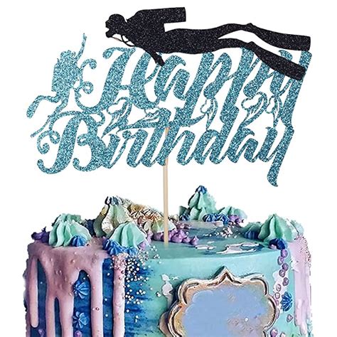 Buy Qerleny Diving Theme Birthday Cake Topper Diver Birthday
