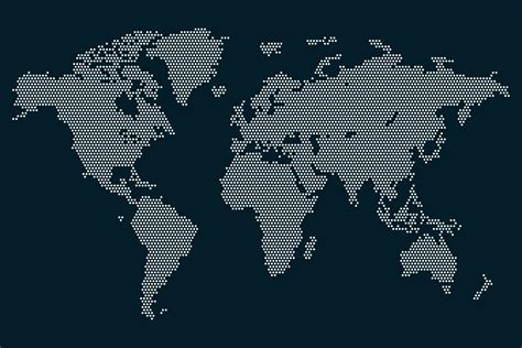 Grey Dots World Map 1214076 Vector Art At Vecteezy