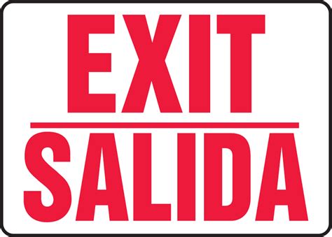 Exitsalida Bilingual Safety Sign Sbmext906m