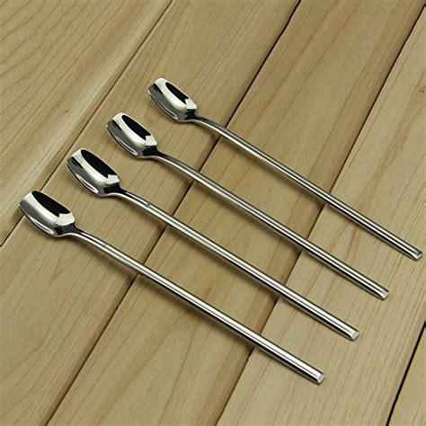 Yfwood Long Handle Ice Tea Spoons For Stirring Stainless Steel Small Coffee Spoon Teaspoons