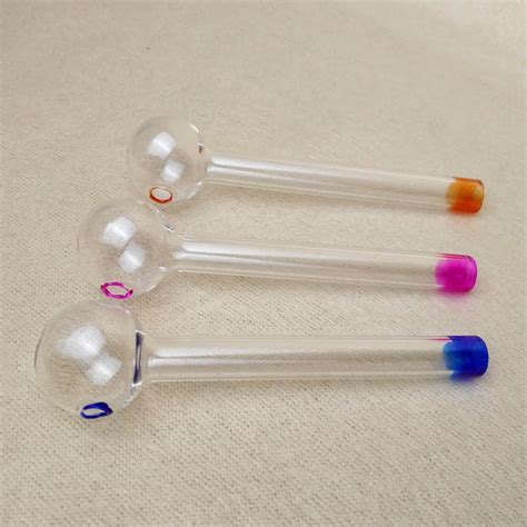 39 Inches Mini Clear Borosilicate Glass Smoking Pipe 2mm Thickness