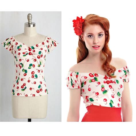 30 Summer Women Vintage 50s Cherry Print Dolores Top In Black Pink Plus Size Rockabilly Pinup