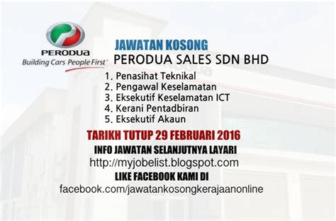 Яркие и лучшие дни здесь с ufirst! Jawatan Kosong PERODUA SALES SDN BHD - 29 Februari 2016