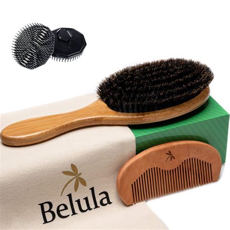 Belula Boar Bristle Hair Brush And Comb Set