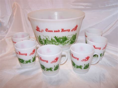 Tom And Jerry Punch Bowl Mugs In Original Box Vintage Kitchenware