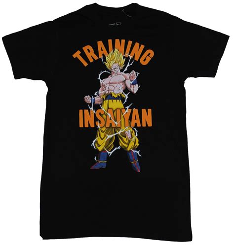 Dragon Ball Z Mens T Shirt Training Insayian Goku Powered Image Ebay