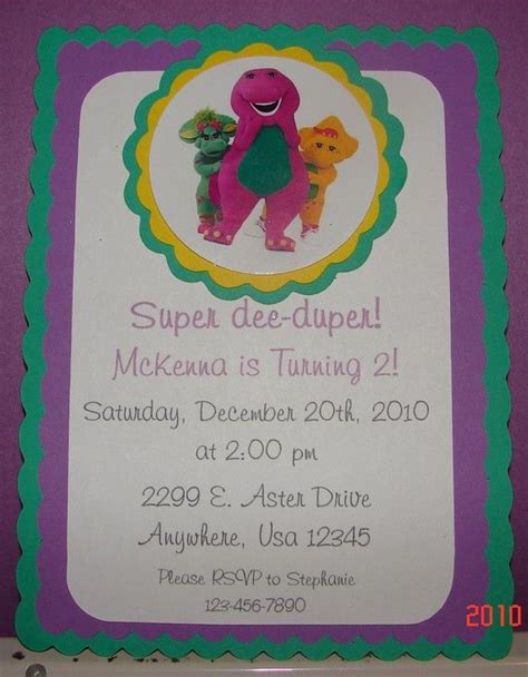Barney And Friends Birthday Invitations By Mimskd On Etsy 1000