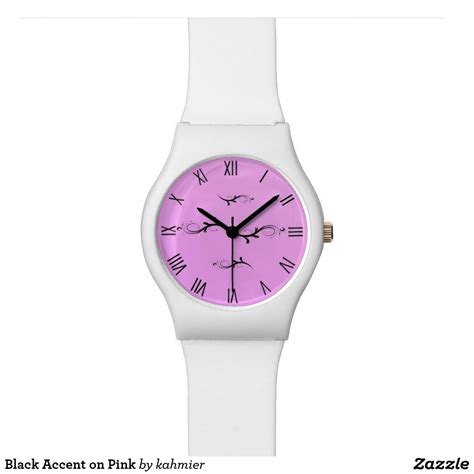 Black Accent On Pink Watch Pink Watch Black Accents