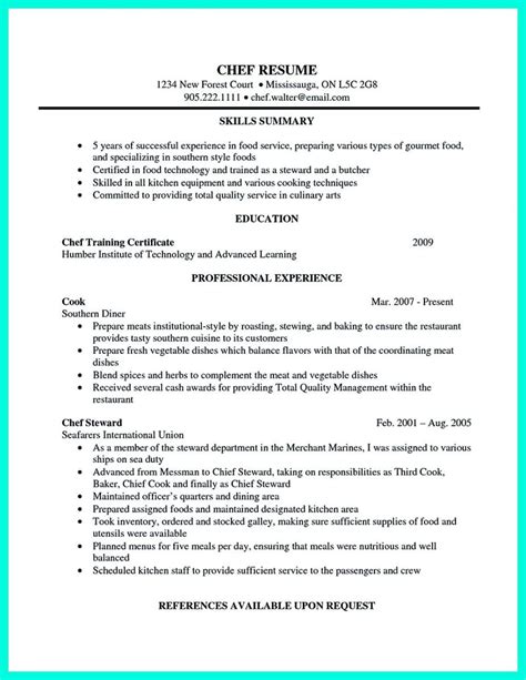 Creative And Experienced Chef Resume And Cover Letter