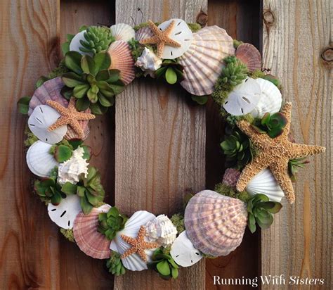 Each one is an exact model, to scale, of the other. Seashells and Succulents Wreath - Running With Sisters