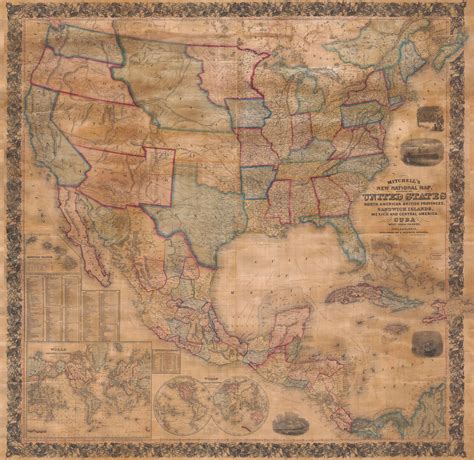File 1856 Mitchell Wall Map Of The United States And North America