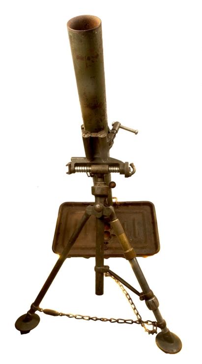 Deactivated Hotchkiss Brandt 81mm Mortar Complete With Tripod And Foot