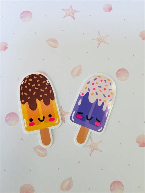 10 Pack The Kawaii Popsicle Collection Cute Stickers Etsy