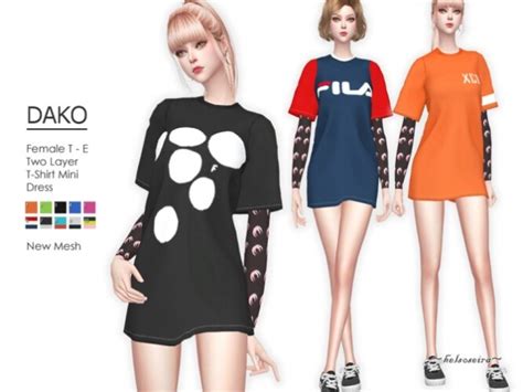 Dako 2 Layer Mini Dress By Helsoseira At Tsr Sims 4 Updates