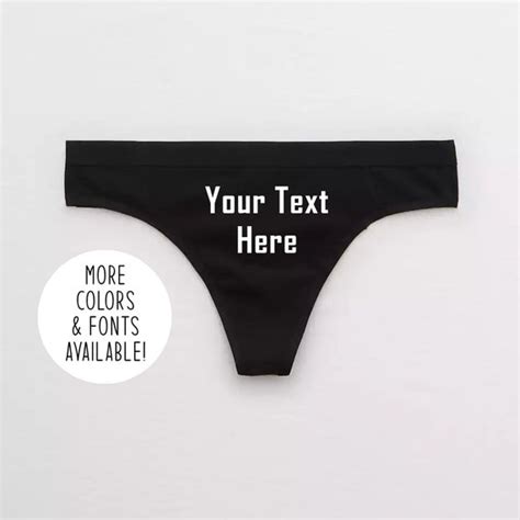 Custom Text Thong Personalized Panties Kinky T For Her Etsy