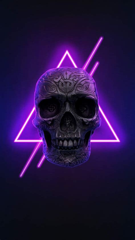 neon aesthetic skull wallpaper art valley