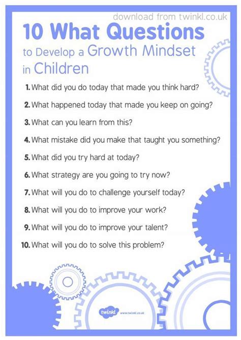 10 What Questions To Develop Growth Mindset In Children