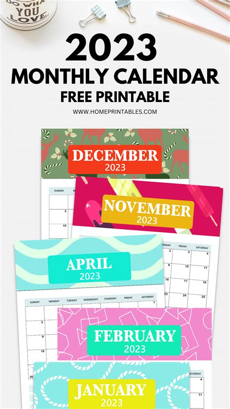 2023 Monthly Calendar Free Printable Calender Printable Day Planner