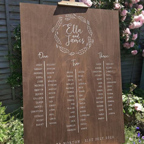 Personalised Handmade Wooden Wedding Table Plan By Littlebird Weddings