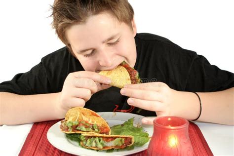 Eating Tacos Stock Image Image Of Meat Flavor Male 1457305