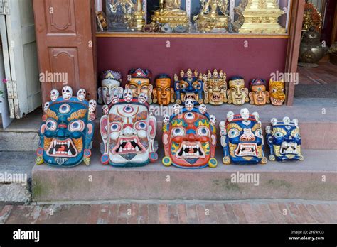 Kathmandu Nepal November 12 2016 T Shop In Kathmandu Boudha Stupa Mask Tibet Style At