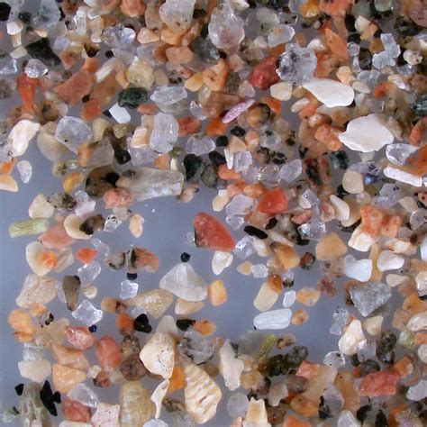 North American Beach Sand Under A Microscope Magnified Sand