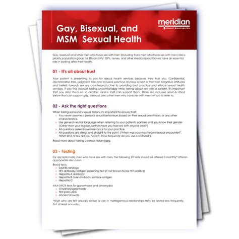 Gay Bisexual And Msm Sexual Health Meridian