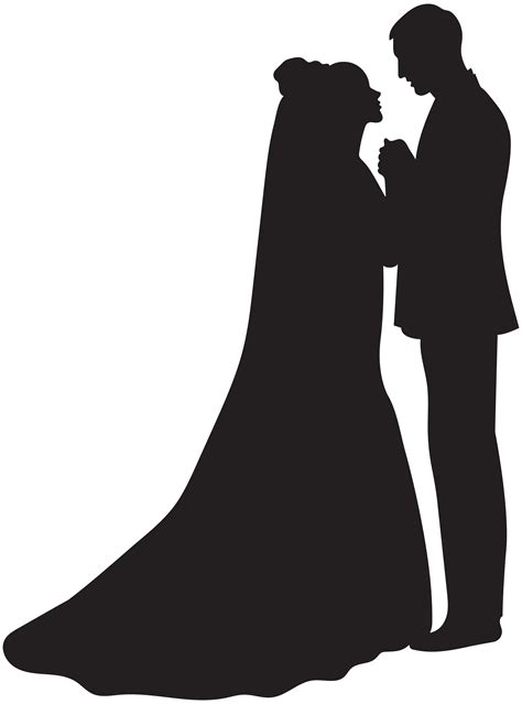 Silhouette Bridegroom Clip Art Bride And Groom Silhouette Png